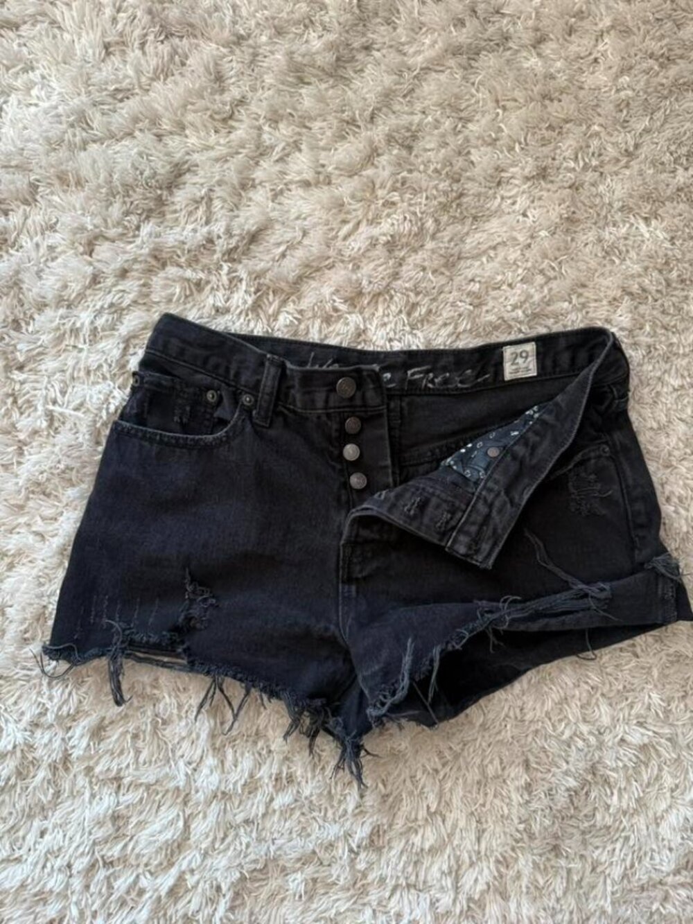 Free People We The Free Denim Black Jean Short